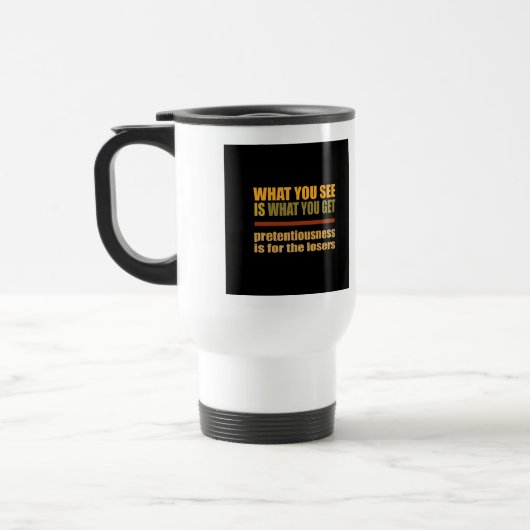 Was Sie sehen ist, was Sie bekommen Tasse (Links)