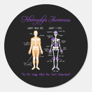 Was Sie sehen, was ich fühle Skeletton Fibromyalgi Runder Aufkleber