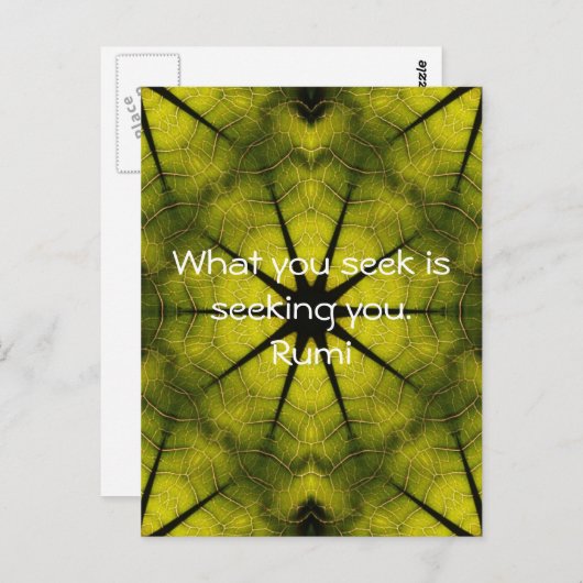 Was Sie suchen Rumi Wisdom Attraction Quotation Postkarte (Vorne/Hinten)