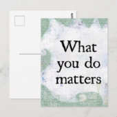 Was Sie tun ist Postkarte wichtig (Vorne/Hinten)