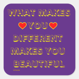 WAS SIE UNTERSCHIEDLICH MACHT, MACHT SIE SCHÖN QUADRATISCHER AUFKLEBER