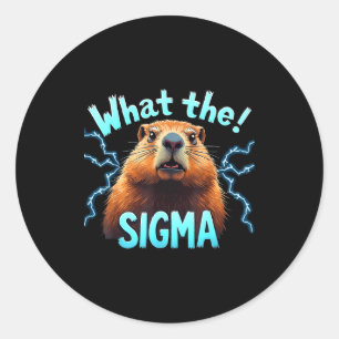 Was Sigma Meme Vintage Woodchuck Für Ground-hog L Runder Aufkleber
