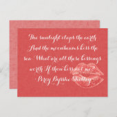 Was sind all diese Küsse wert romantisches Zitat? Postkarte (Vorne/Hinten)