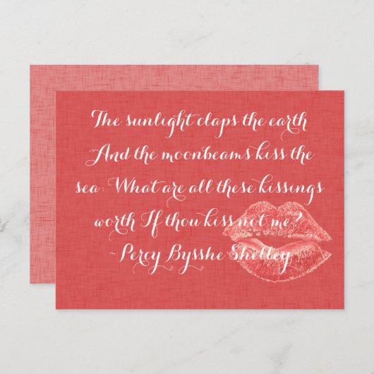 Was sind all diese Küsse wert romantisches Zitat? Postkarte (Vorne/Hinten)