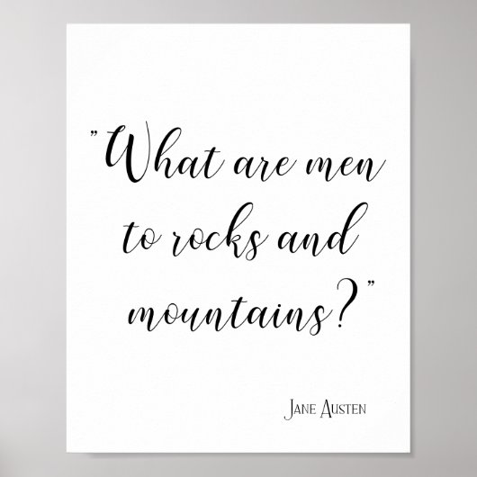 Was sind Männer für Felsen und Berge Jane Austen Poster (Vorne)