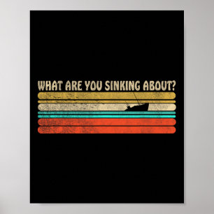 Was sinken Sie an der lustigen Retro-Bootsumgebung Poster