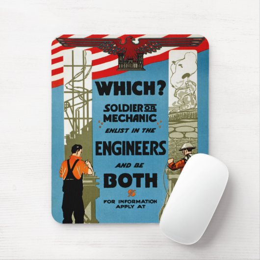 Was? Soldat oder Mechaniker Mousepad (Mit Mouse)