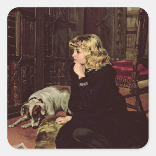 Was soll ich lesen? quadratischer aufkleber