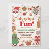 Was Spaß Retro Weihnachten 2. Geburtstag Einladung (Vorderseite)
