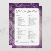 Was steckt in deinem Lila Damaskus-Brautparty? Einladung (Vorne/Hinten)