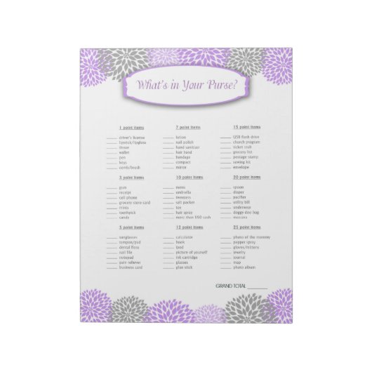 Was steckt in deinem Lila Grauen Dahlia-Spiel? Notizblock (Rotiert)