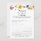 Was trägt die Braut? | Wildblume Game Card Einladung (Vorderseite)