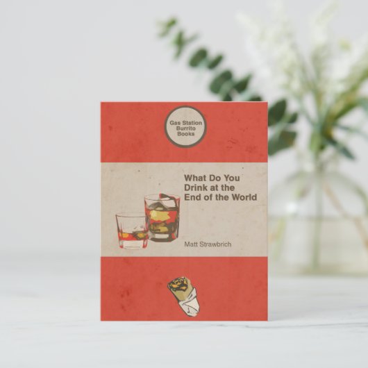 Was trinkst du am Ende der Welt? Postkarte (Stehend Vorderseite)