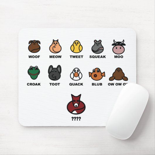 Was tut der Fuchs sagen? Mousepad (Mit Mouse)