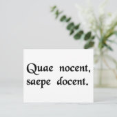 Was weh tut, lehrt oft. postkarte (Stehend Vorderseite)