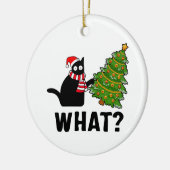 Was Weihnachtsbaum Funny Black Cat Keramik Ornament (Links)