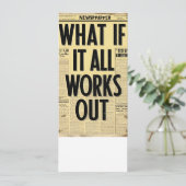 Was, wenn alles funktioniert Retro-Zeitungs-Typogr Menükarte (Stehend Vorderseite)