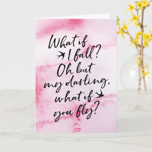 Was, wenn ich falle, Ermutigungsgrußkarte Karte (Gelbe Blume)