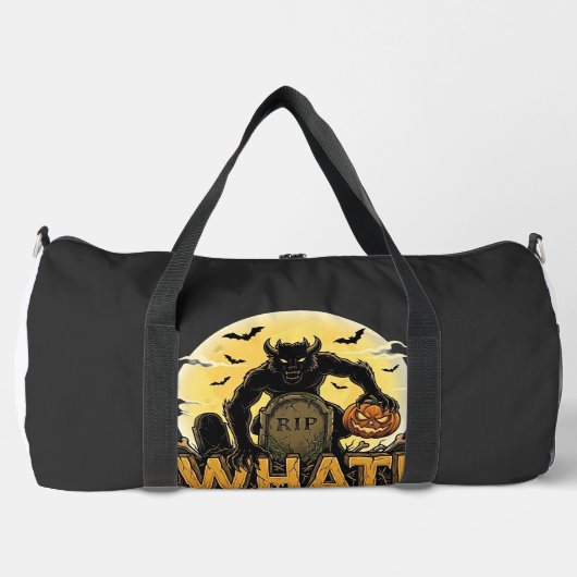 Was Werwolf-Kürbis-Grabstein Vollmond Duffle Bag (Vorderseite)