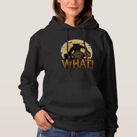 Was Werwolf-Kürbis-Grabstein Vollmond Hoodie (Vorderseite)