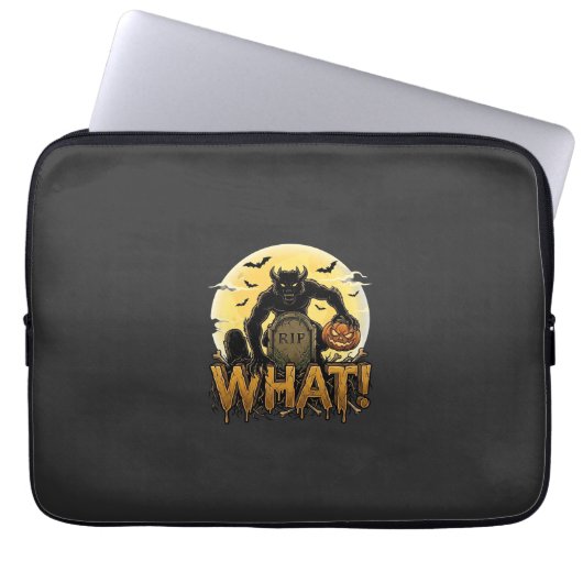 Was Werwolf-Kürbis-Grabstein Vollmond Laptopschutzhülle (Vorderseite)