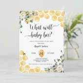 Was wird Baby Bee Gender offenbaren Einladung. Einladung (Stehend Vorderseite)