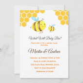 Was wird Baby Bee Gender Revee Party Einladung (Vorderseite)