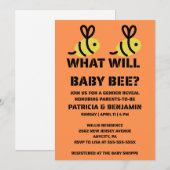 Was Wird Baby Bee Geschlecht Enthüllen Einladung (Vorne/Hinten)