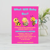 Was Wird Baby Bee Geschlecht Enthüllen Einladung (Stehend Vorderseite)