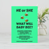 Was Wird Baby Bee Geschlecht Enthüllen Einladung (Stehend Vorderseite)