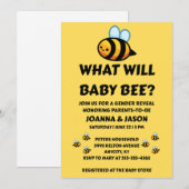 Was Wird Baby Bee Geschlecht Enthüllen Einladung (Vorne/Hinten)