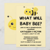 Was Wird Baby Bee Geschlecht Enthüllen Einladung (Vorne/Hinten)