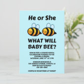 Was Wird Baby Bee Geschlecht Enthüllen Einladung (Stehend Vorderseite)