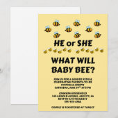 Was Wird Baby Bee Geschlecht Enthüllen Einladung (Vorne/Hinten)