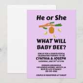 Was Wird Baby Bee Geschlecht Enthüllen Einladung (Vorne/Hinten)
