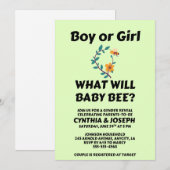 Was Wird Baby Bee Geschlecht Enthüllen Einladung (Vorne/Hinten)