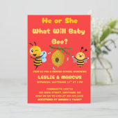 Was Wird Baby Bee Geschlecht Enthüllen Einladung (Stehend Vorderseite)