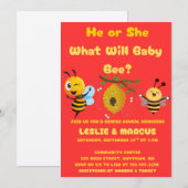 Was Wird Baby Bee Geschlecht Enthüllen Einladung (Vorne/Hinten)