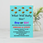 Was Wird Baby Bee Geschlecht Enthüllen Einladung (Stehend Vorderseite)