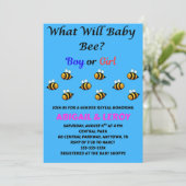 Was wird Baby Bee Geschlecht enthüllen Einladung (Stehend Vorderseite)