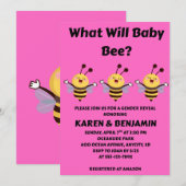 Was Wird Baby Bee Geschlecht Enthüllen Einladung (Vorne/Hinten)