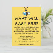 Was Wird Baby Bee Geschlecht Enthüllen Einladung (Stehend Vorderseite)
