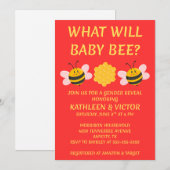 Was Wird Baby Bee Geschlecht Enthüllen Einladung (Vorne/Hinten)