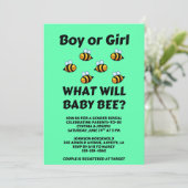 Was Wird Baby Bee Geschlecht Enthüllen Einladung (Stehend Vorderseite)