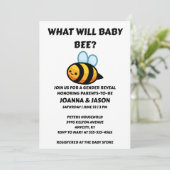 Was Wird Baby Bee Geschlecht Enthüllen Einladung (Stehend Vorderseite)