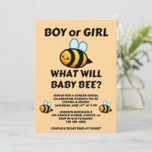 Was wird Baby Bee Geschlecht Enthüllung Einladung (Stehend Vorderseite)
