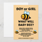 Was wird Baby Bee Geschlecht Enthüllung Einladung (Vorne/Hinten)