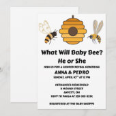 Was wird Baby Bee Geschlecht Enthüllung Einladung (Vorne/Hinten)