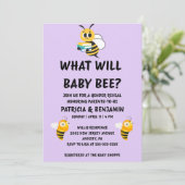 Was wird Baby Bee Geschlecht Enthüllung Einladung (Stehend Vorderseite)