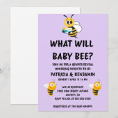 Was wird Baby Bee Geschlecht Enthüllung Einladung (Vorne/Hinten)
